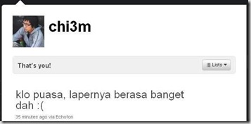 Informasi update di Twitter